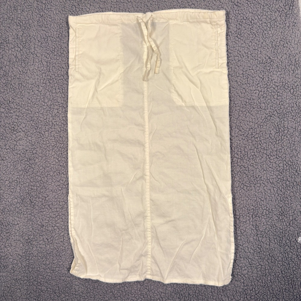 Piazza Sempione Cream Linen Blend Drawstring Midi Skirt IT 46 Made in Italy